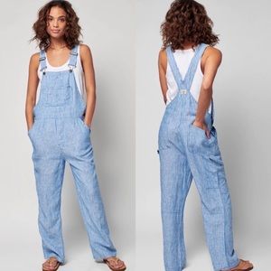 Faherty Linen Mechanic Overalls Size Medium New With Tags